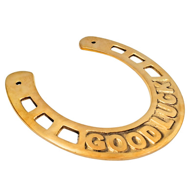 Mässingslycko-hästsko 15 cm med möjlighet till gravyr - elegant lycko-present