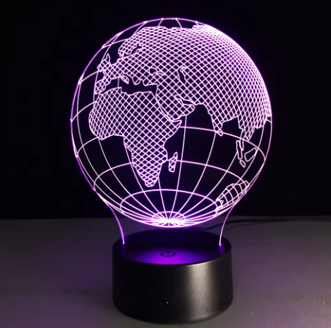 LED-lampa - Glob - 7 olika färger - USB - P108