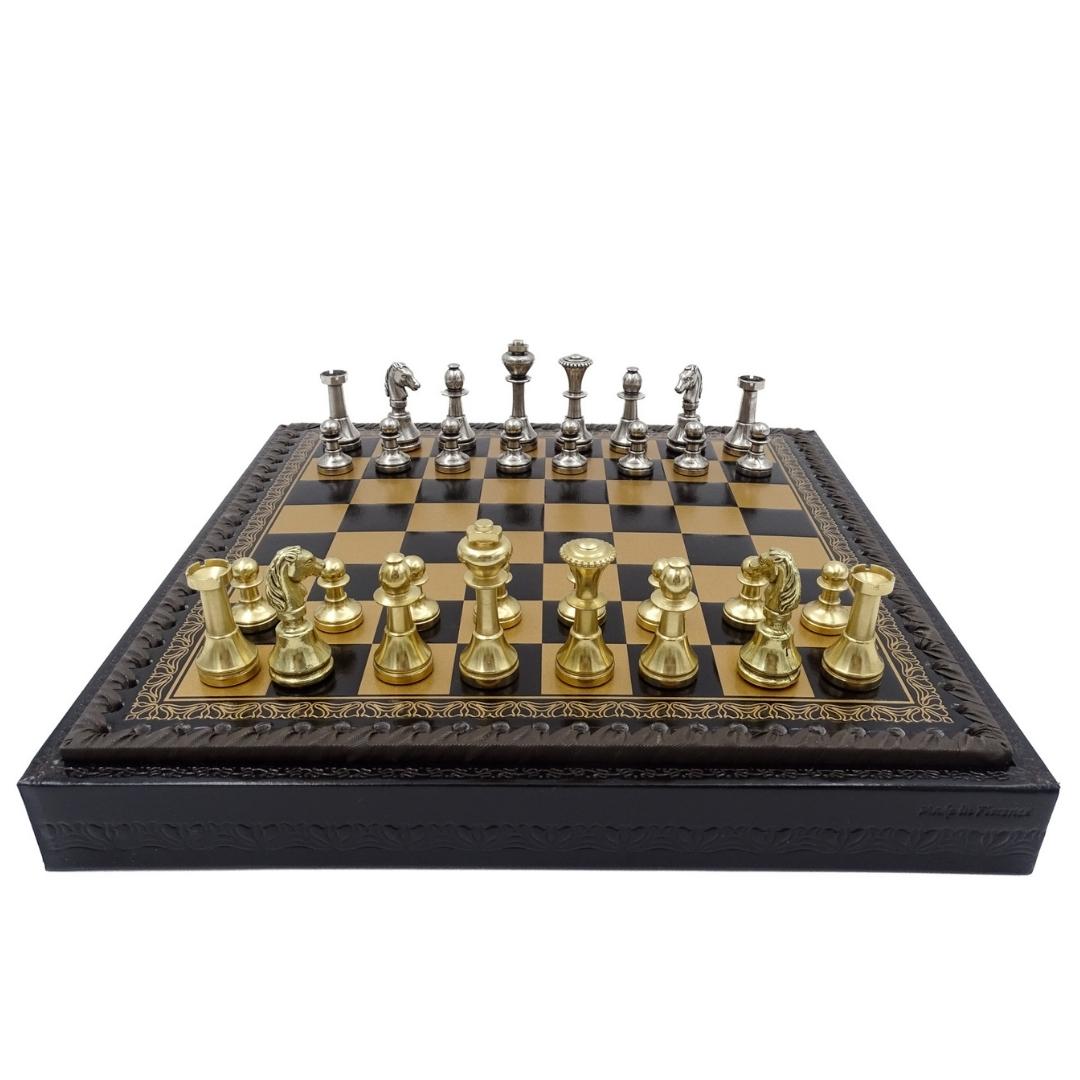 Exklusivt mässingsschack Italfama 28x28 cm – N001