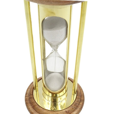 Timglas i mässing och trä 5 min i retrostil - NC3031