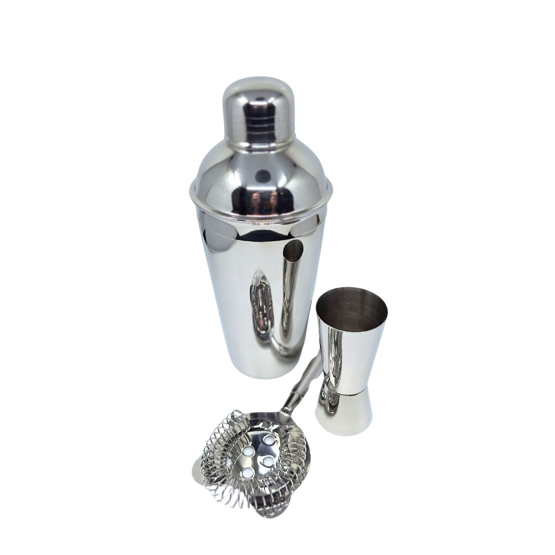 Bartenderset – 3 delar Shaker Jigger Strainer - BS48171