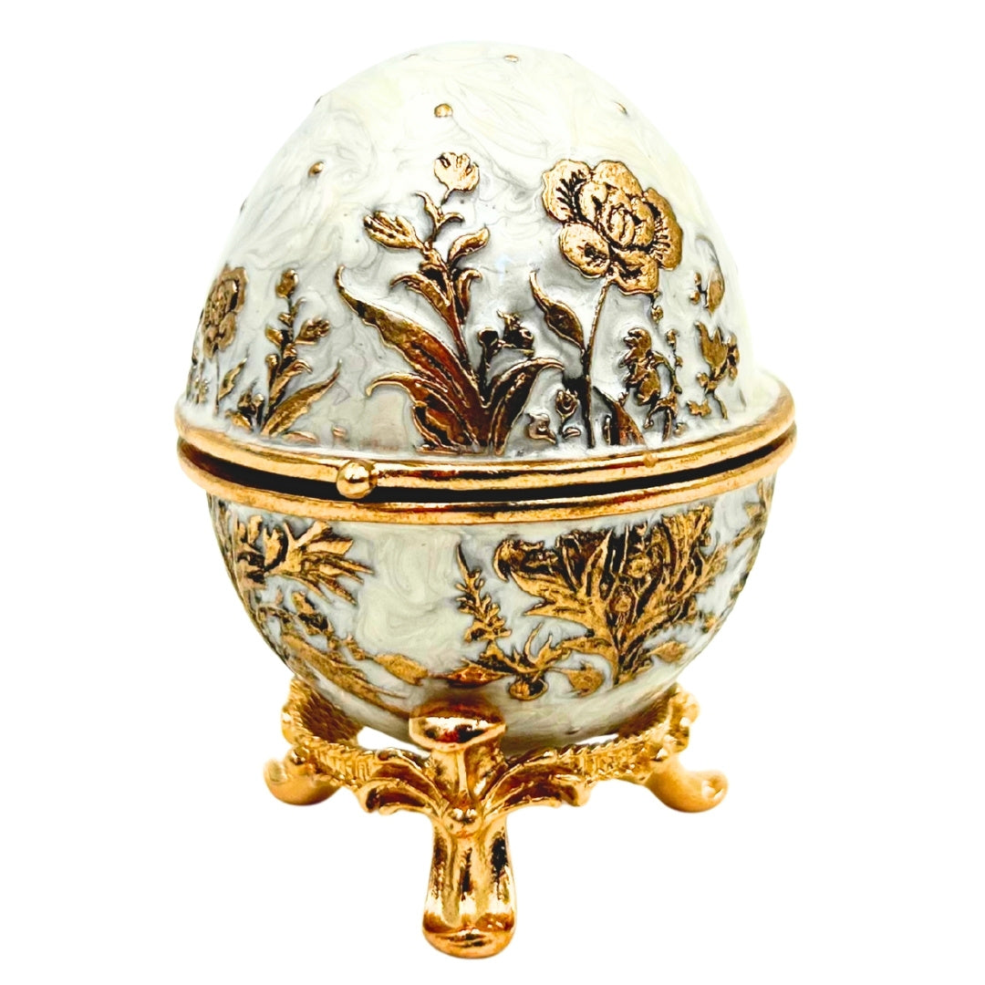 Exklusivt Fabergéägg-skrin i metall med kristaller - B0794-00