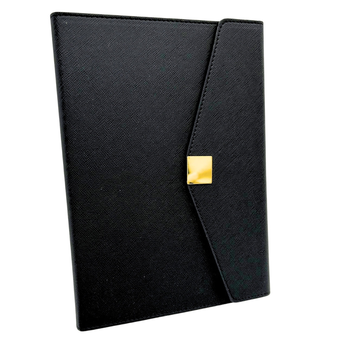 Elegant premium-presentset – A5-anteckningsbok med penna och USB-minne 16GB i ask – svart-guld – EE9