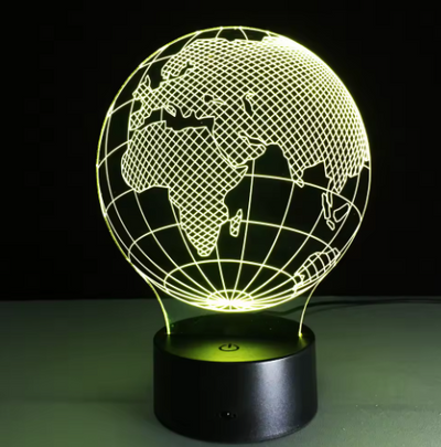 LED-lampa - Glob - 7 olika färger - USB - P108