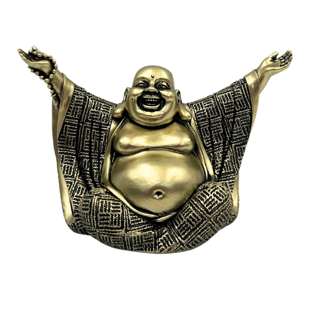 Buddhafigur – glad Buddha – gyllene dekoration - 4406FJH