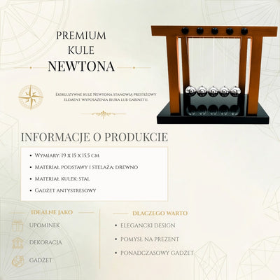 Eleganta Newtonkulor Premium, stora, på träbas - YG1300F