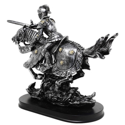 Figur Riddare till häst 31cm – handmålad polyresin – MC-23152