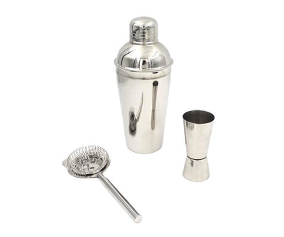 Bartenderset – 3 delar Shaker Jigger Strainer - BS48171