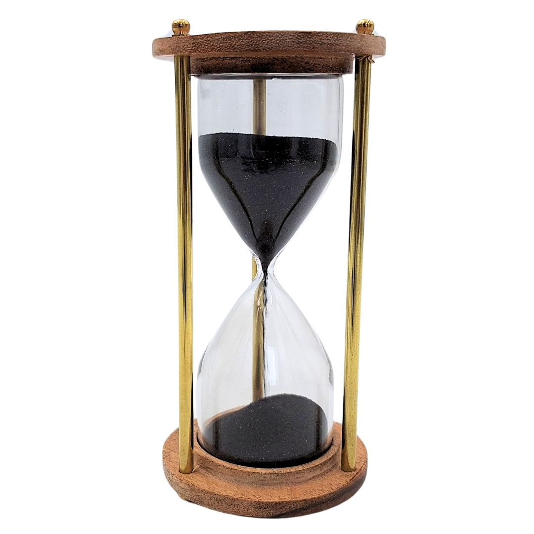 Timglas i mässing och trä – 5 minuter – Elegant retrodekoration – NC3012V