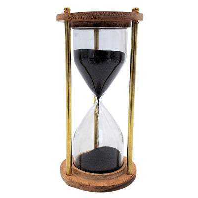 Timglas i mässing och trä – 5 minuter – Elegant retrodekoration – NC3012V