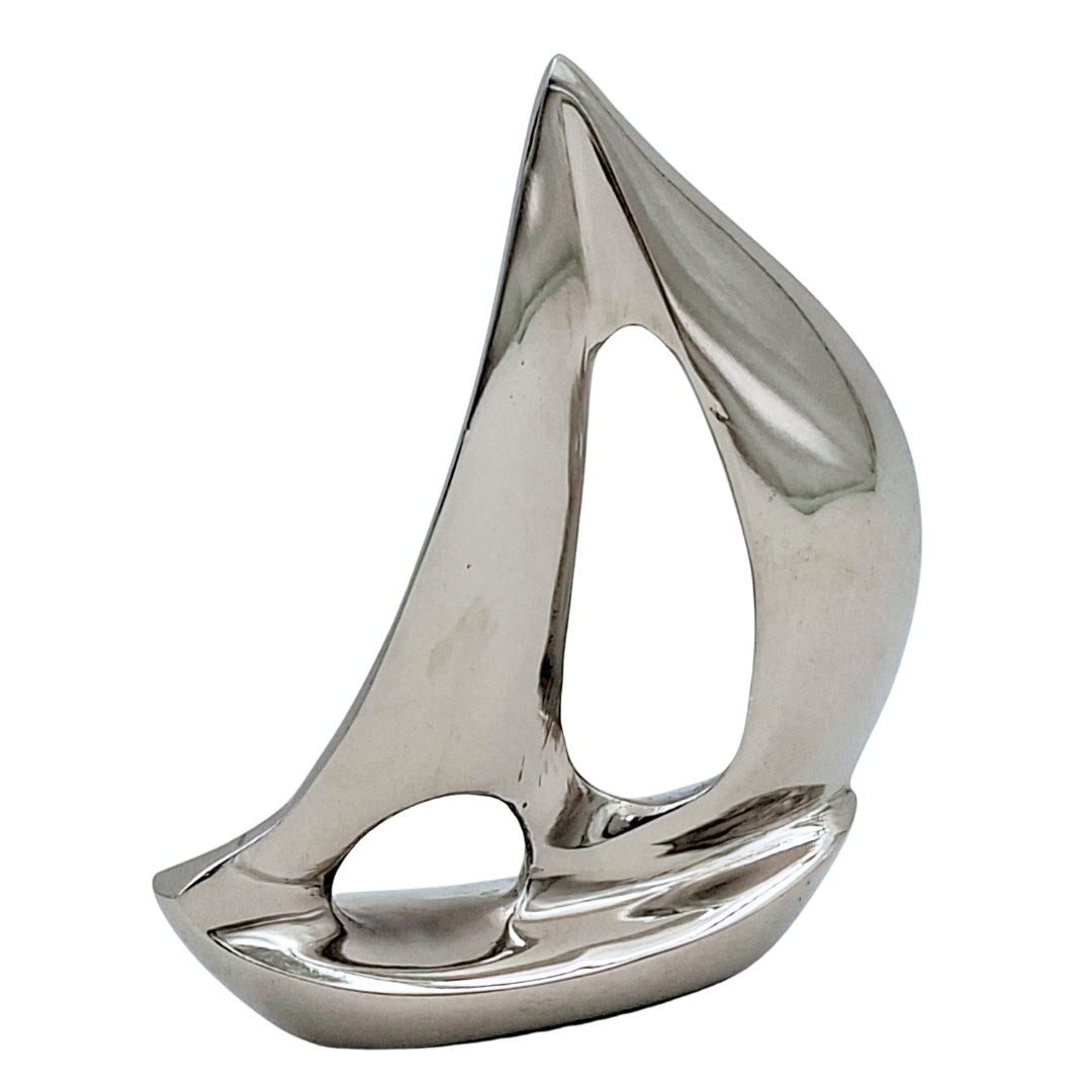 Elegant silverfärgad aluminiumbåt 12,5 cm med gravyrmöjlighet