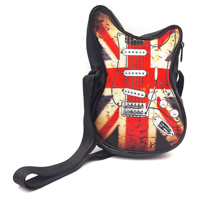 Axelväska i form av en gitarr – brittisk flagga – Present till ett musikfan - RBG-008