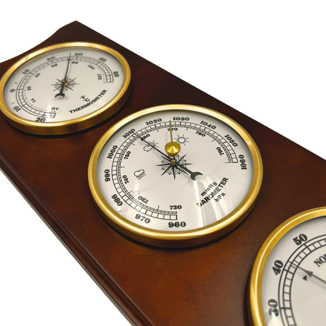 Elegant väderstation – barometer, termometer och hygrometer, 36cm, retro - YG336