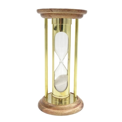 Timglas i mässing och trä 5 min i retrostil - NC3031
