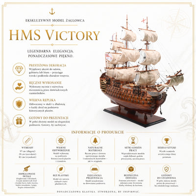 Exklusiv modell av segelfartyget HMS Victory VIC80R