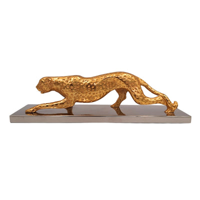 Elegant dekorativ figur Leopard Guld 42cm Glamour Loft Present