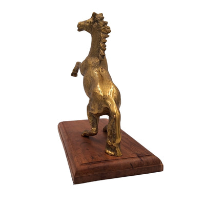 Häst - aluminiumfigur på träsockel - NI9537