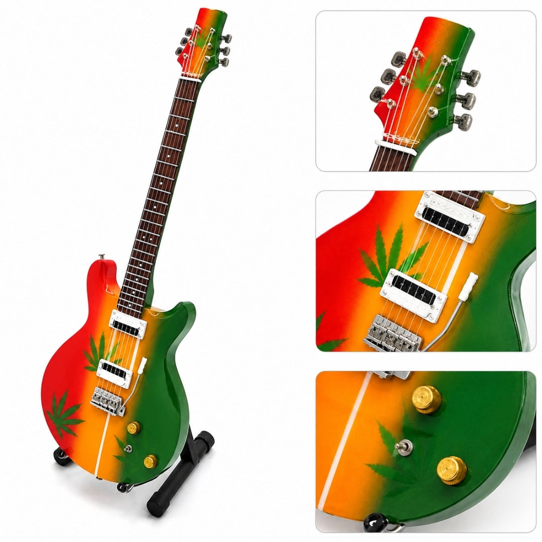 Minigitarr i stil med Bob Marley Tribute Ganja MGT-0468