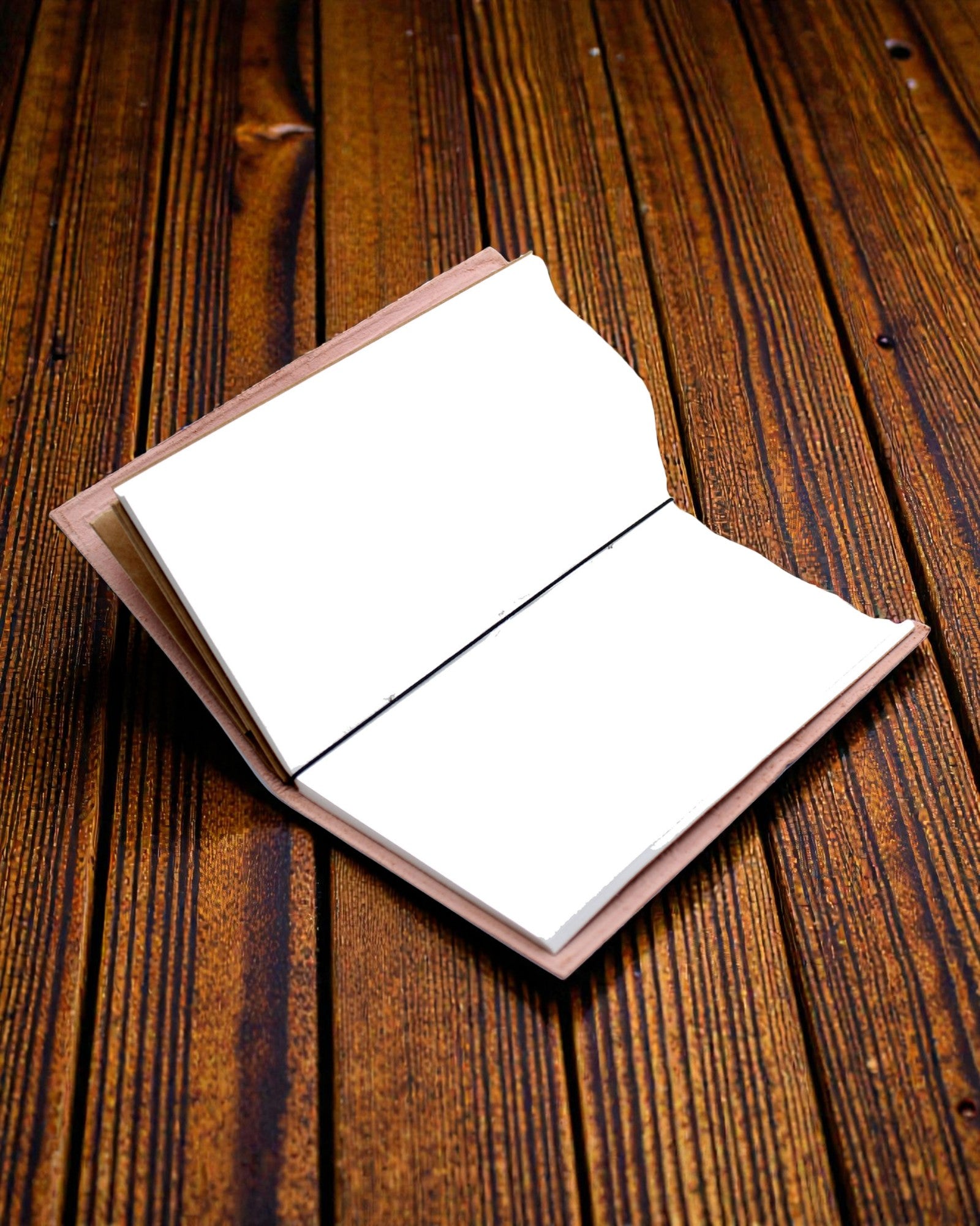 Min livsönskelista – handgjord brun läderanteckningsbok 22 × 12 × 1,5 cm, 80 sidor