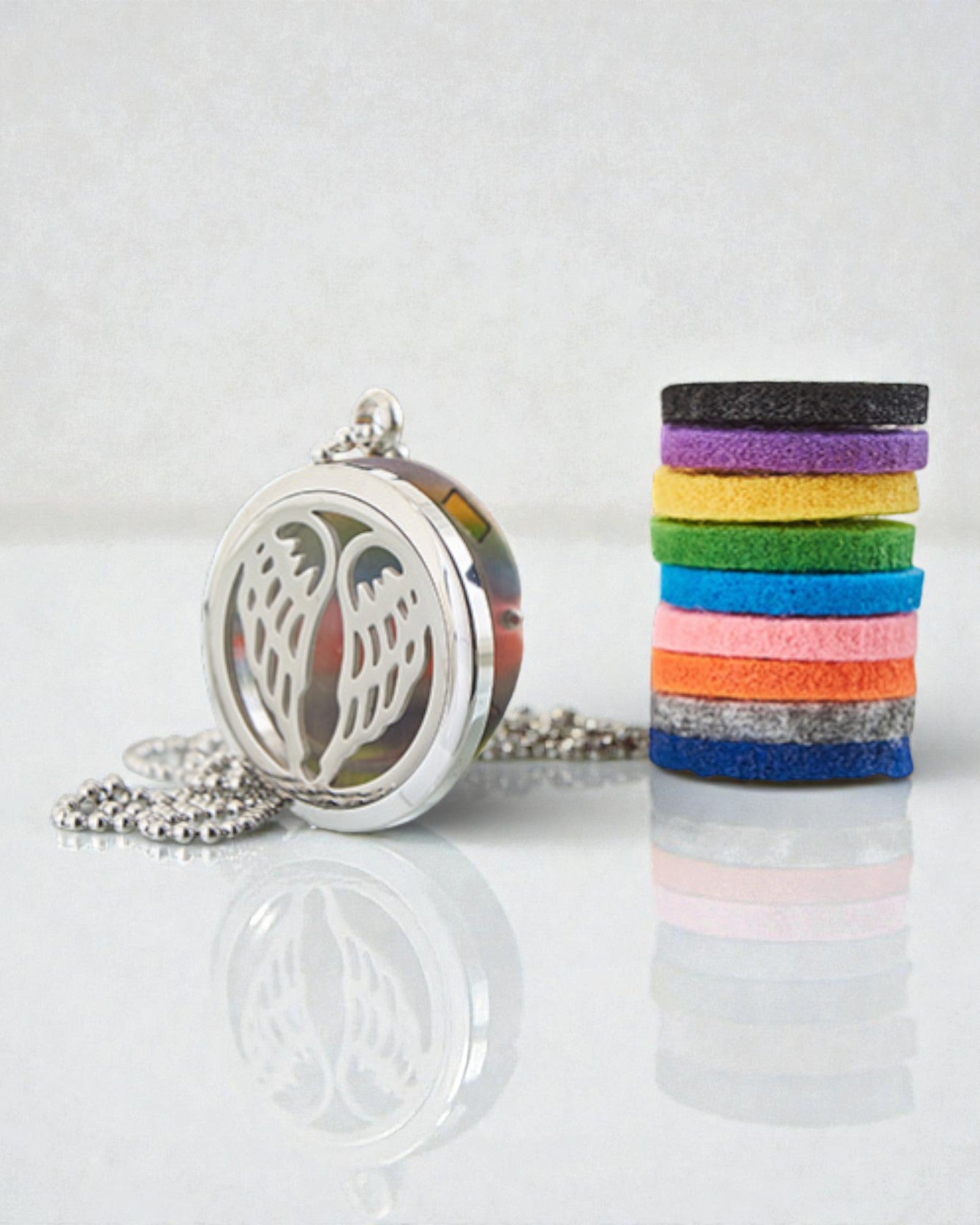 Halsband Aromalife Änglavingar – Doftmedaljong Änglavingar 30 mm