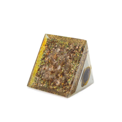 Orgonitpyramid med ametist och koppar 7x6 cm