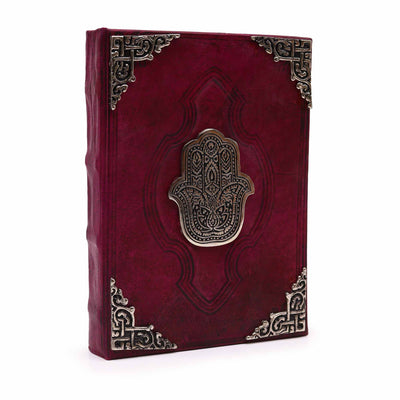 Hefty Red Tan-bok med Hamsa-dekoration