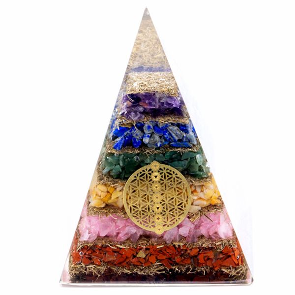Orgonitpyramid Sju chakran och livets blomma