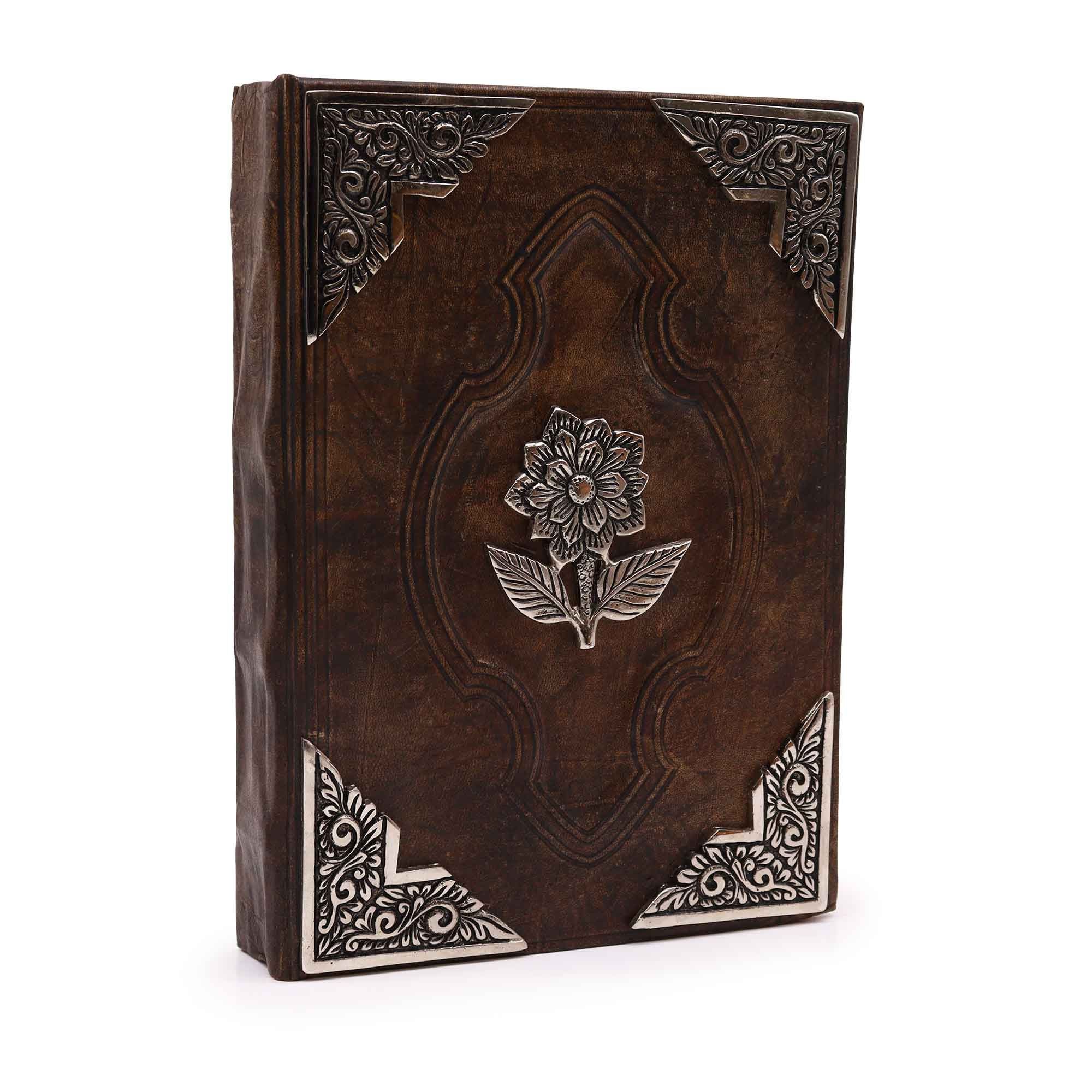 Elegant anteckningsbok Hefty Brown Tan med Zinc Rose-motiv