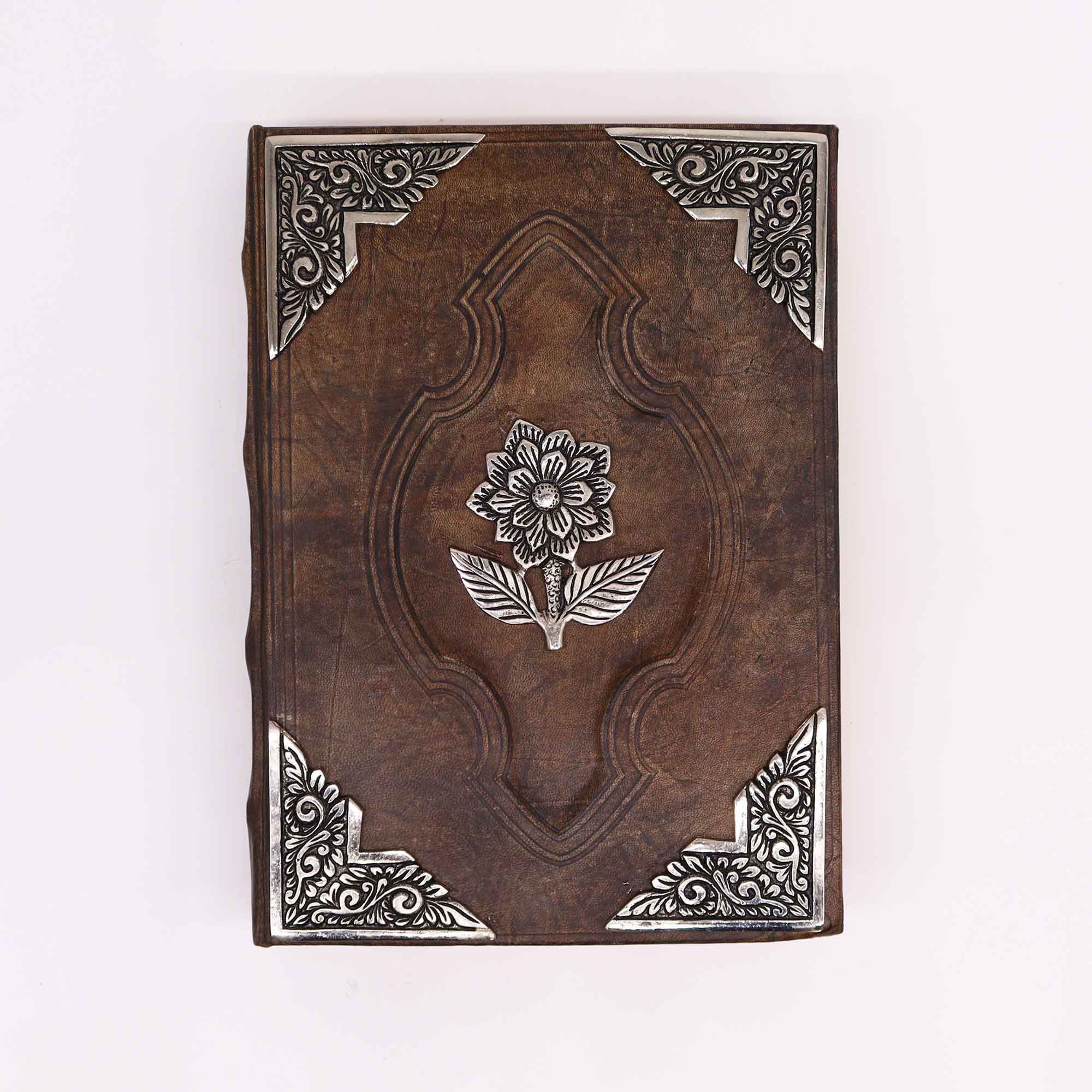 Elegant anteckningsbok Hefty Brown Tan med Zinc Rose-motiv