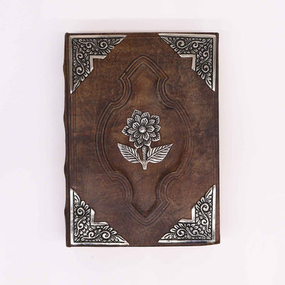 Elegant anteckningsbok Hefty Brown Tan med Zinc Rose-motiv