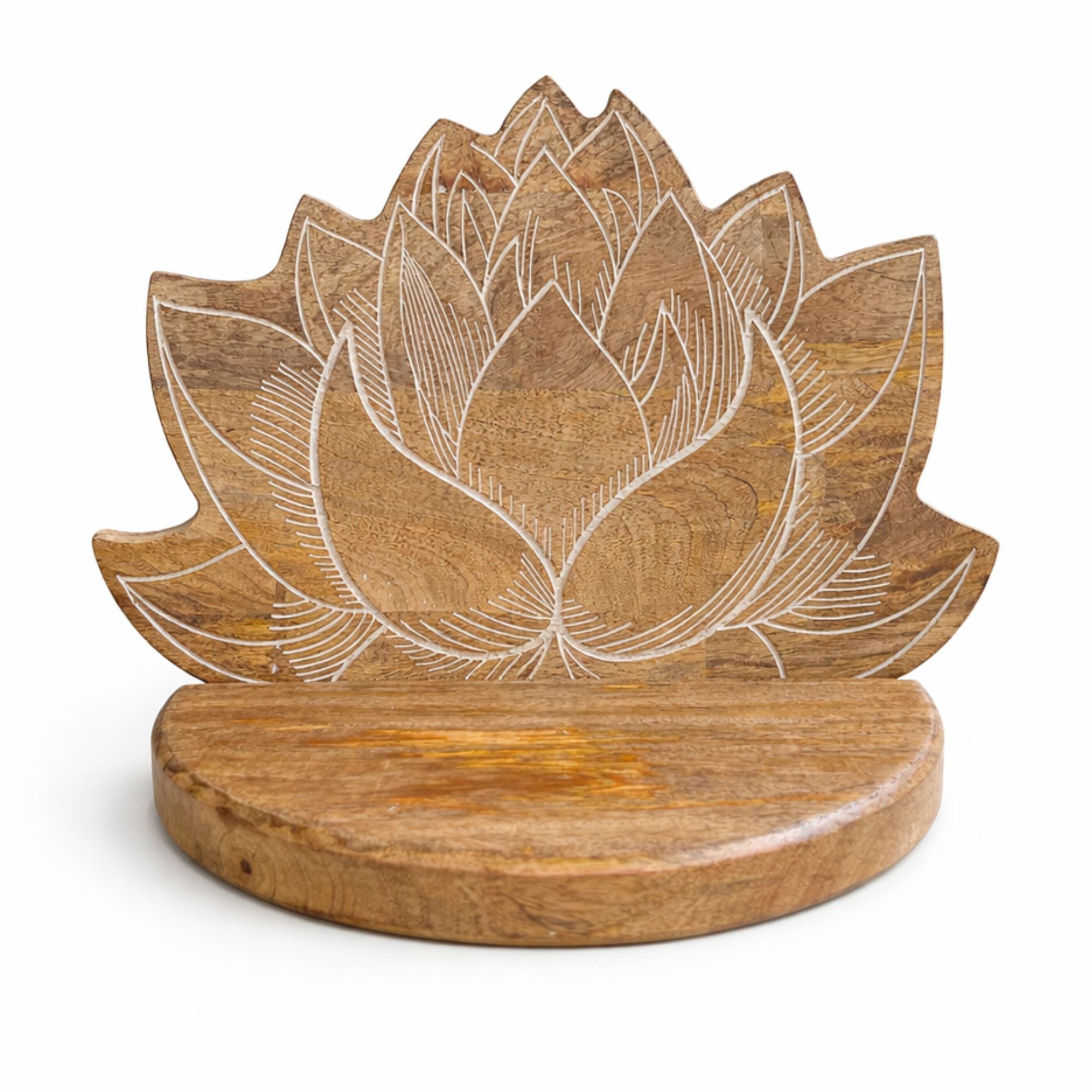 Vägghylla Lotus vitlaserad