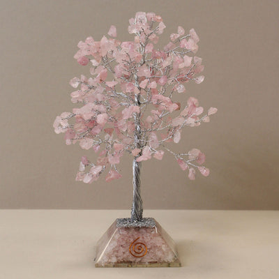 Kristallträd med orgonitbas - rosa kvarts
