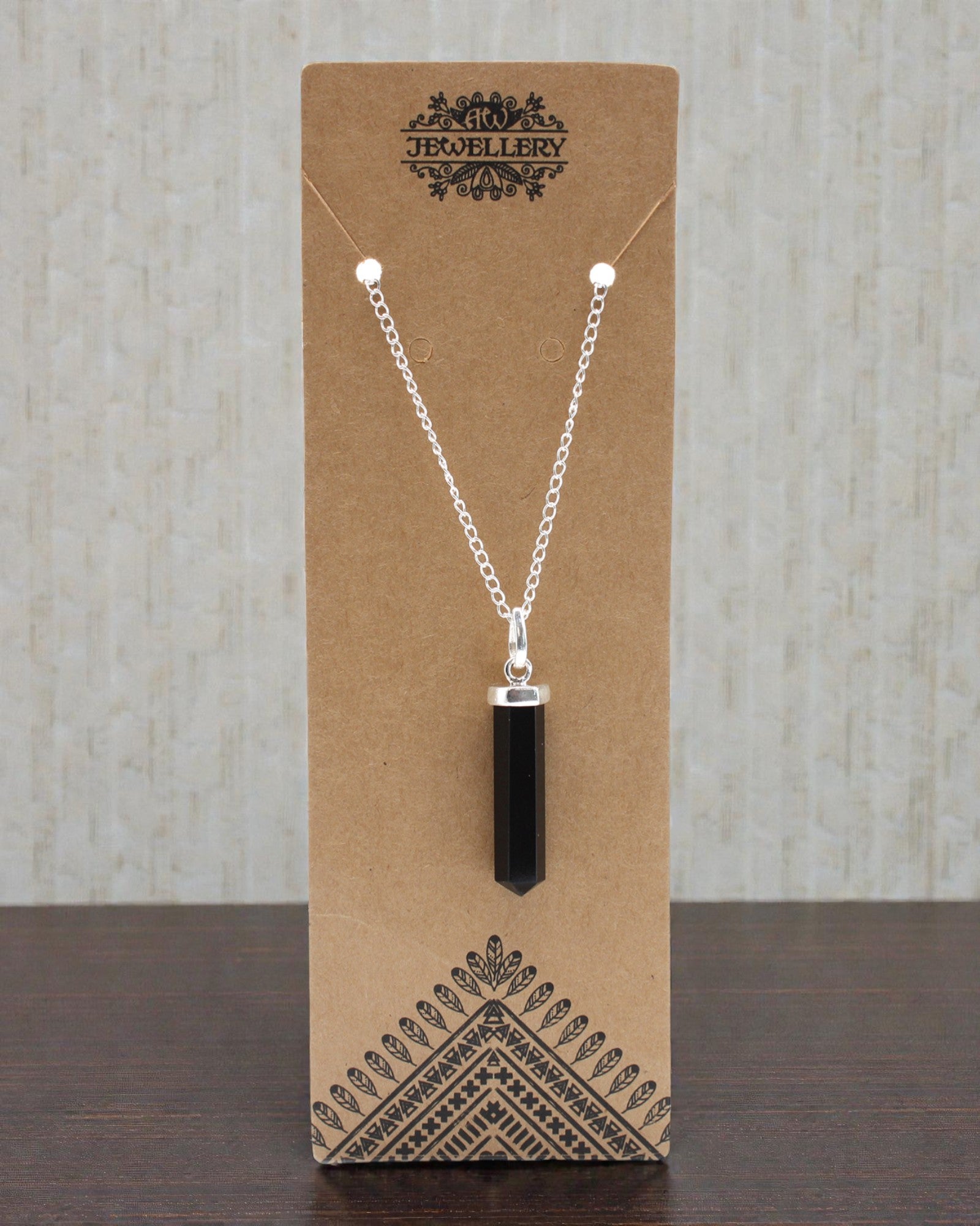 Obsidian-spets – klassiskt spetshänge av svart agat