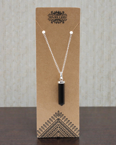 Obsidian-spets – klassiskt spetshänge av svart agat