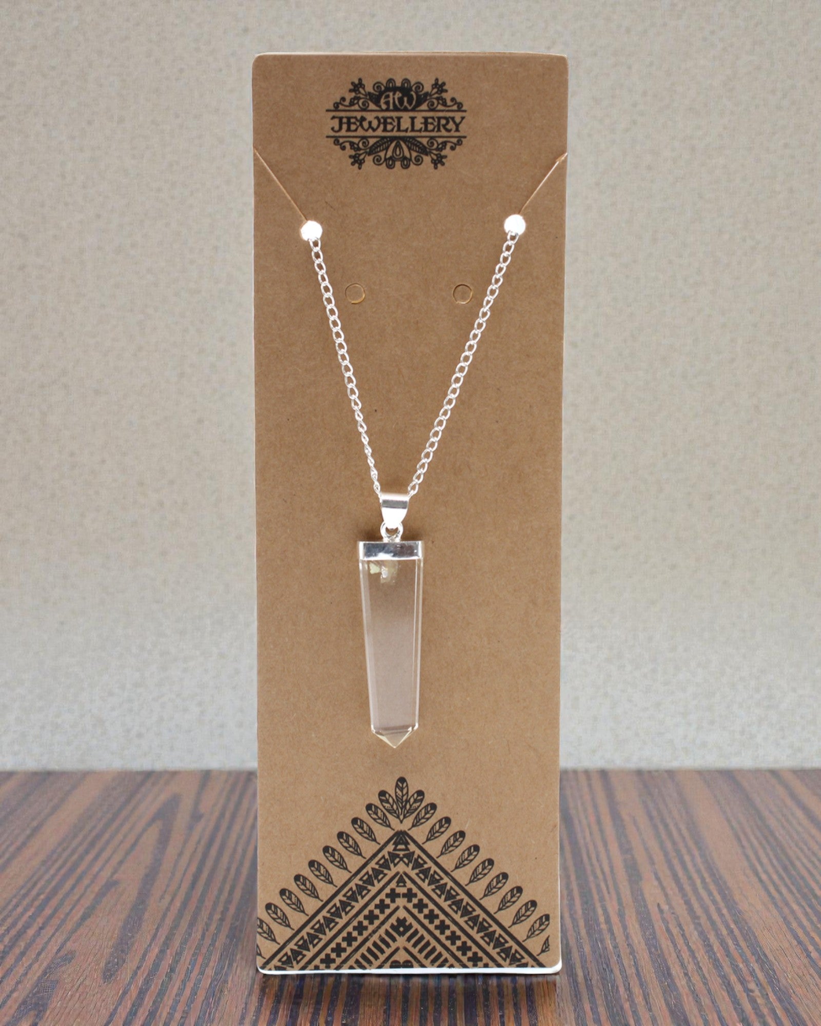 Crystal Ray – Platt hänge av bergkristall med kristallslipning