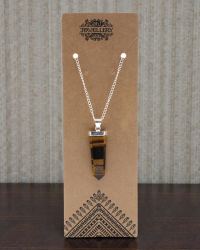 Tigerflamma – platt hänge av tigeröga med kristallslipning