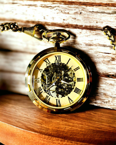 Retro Fickur – Mekanisk Lyx i Vintage-stil färg guld, personalisering med gravyr