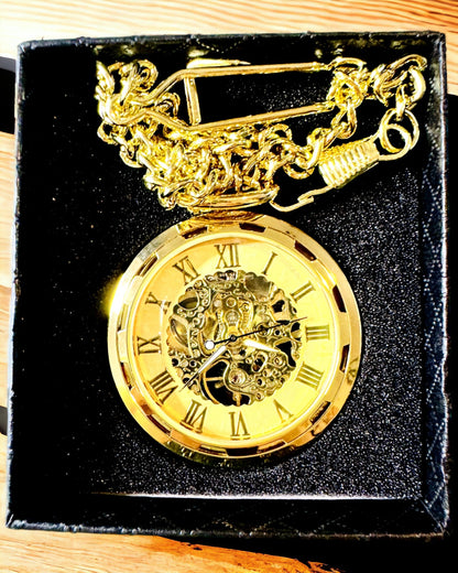 Retro Fickur – Mekanisk Lyx i Vintage-stil färg guld, personalisering med gravyr