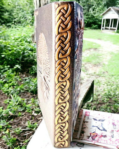 Vintage Dagbok "Livets Träd" A6 - Elegant Präglat Omslag av Konstläder, 100 Sidor