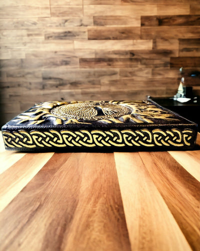 Vintage Dagbok "Livets Träd" A6 - Elegant Präglat Omslag av Konstläder, 100 Sidor