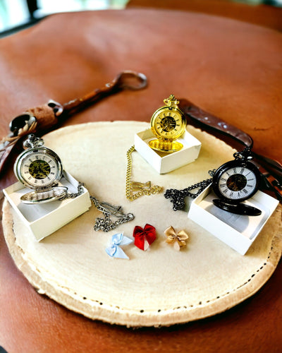 Klassisk Mekanisk Fickur med Dubbel Lock – Manuell, Svart, personalisering med gravyr