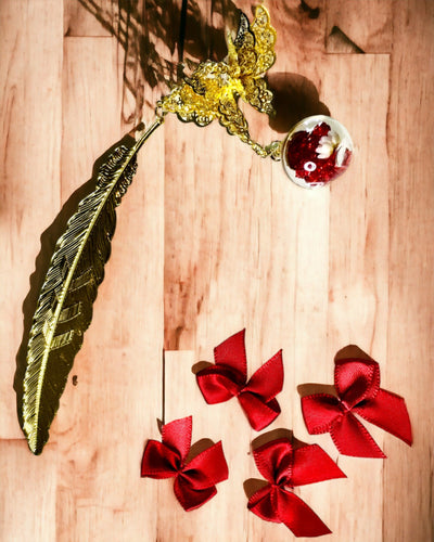 Kreativ Metallbokmärke Retro Vintage Bokmärke - Fjäder och Fjäril i Barockstil