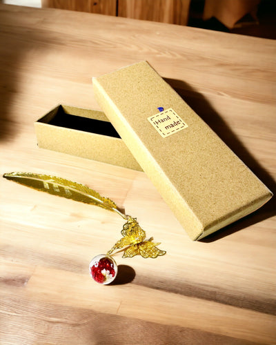 Kreativ Metallbokmärke Retro Vintage Bokmärke - Fjäder och Fjäril i Barockstil