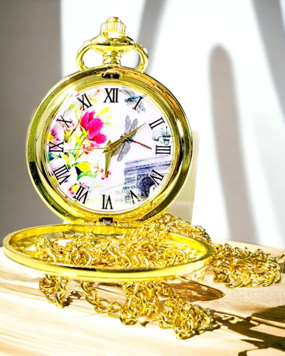 Klassisk Fickur Vintage med Transparent Lock