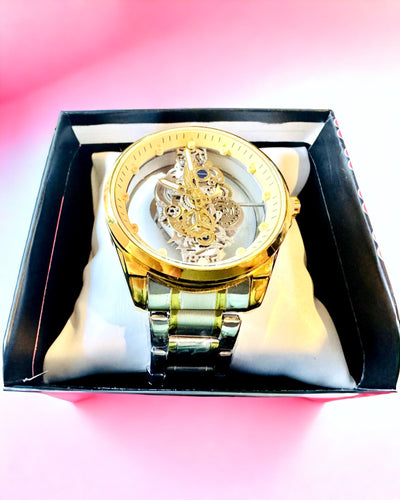 Herrklocka Kvarts "Vision Sport" – Dubbelsidigt Genomskinlig med Aluminium