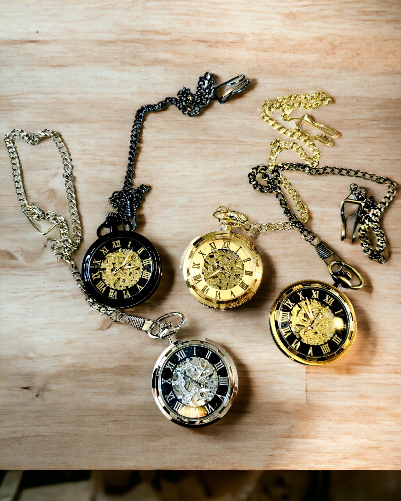 Retro Fickur – Mekanisk Lyx i Vintage-stil färg guld, personalisering med gravyr