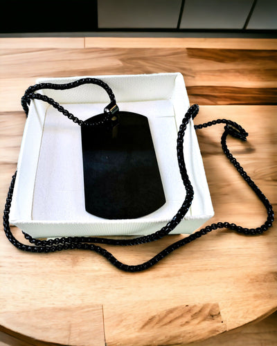 Halsband med Dog Tag "Tre Nyansers Stil" - ID-bricka - Elegant Hängsmycke i Rostfritt Stål med Graveringsalternativ