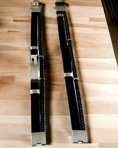 Herrarmband i PU-läder och rostfritt stål med möjlighet till gravyr – Finns i två färgvarianter