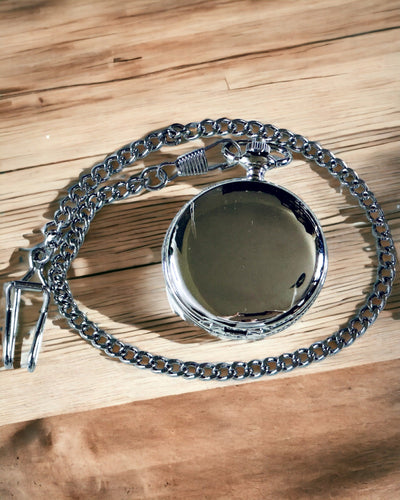 Klassisk Fickur med Dubbel Lock, Manuell, Silverfärg