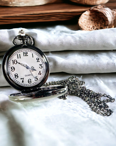 Svart fickur "Klasyczny Elegans" med möjlighet till gravyr